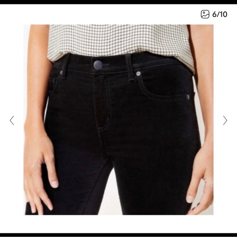 LOFT Black Velvet Slim Fit Pants - Picture 8 of 16